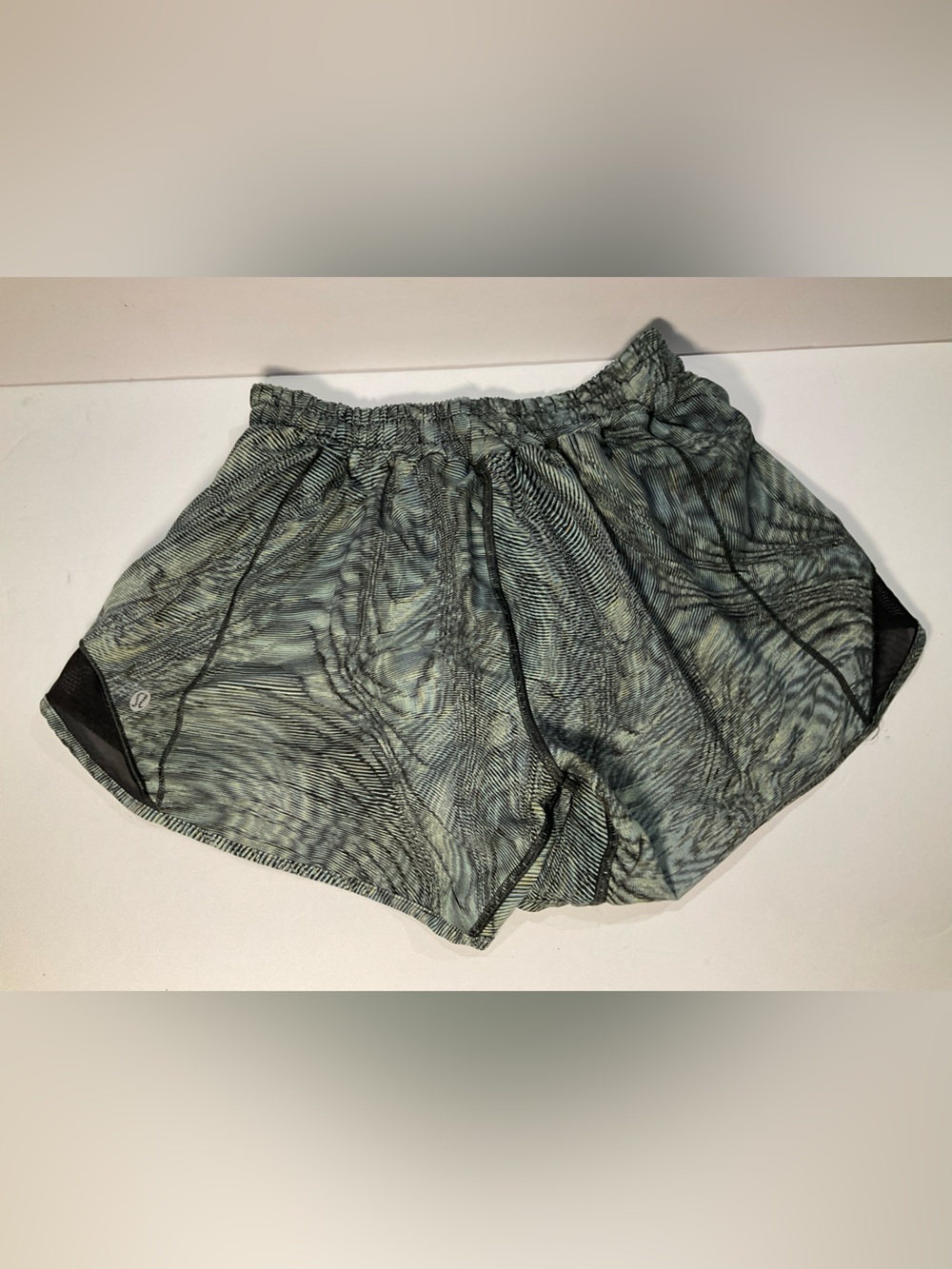 lululemon athletica Green Marble-Pattern Athletic Shorts